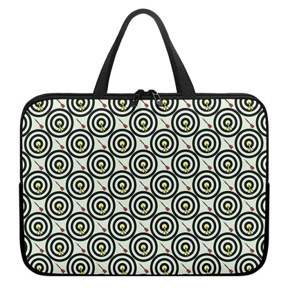 Dartboard Cartoon Pattern Print Laptop Sleeve With Handle