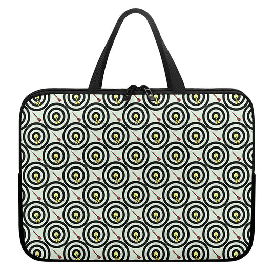 Dartboard Cartoon Pattern Print Laptop Sleeve With Handle