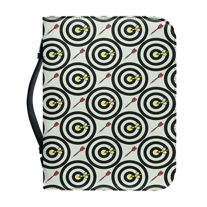 Dartboard Cartoon Pattern Print Leather Bible Cover