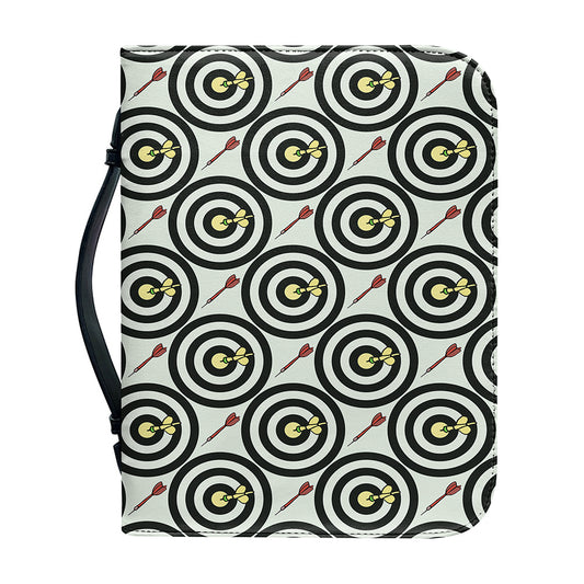 Dartboard Cartoon Pattern Print Leather Bible Cover