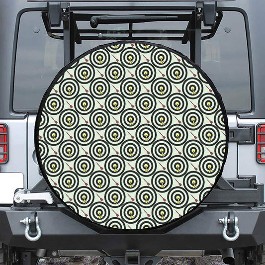 Dartboard Cartoon Pattern Print Leather Spare Tire Cover