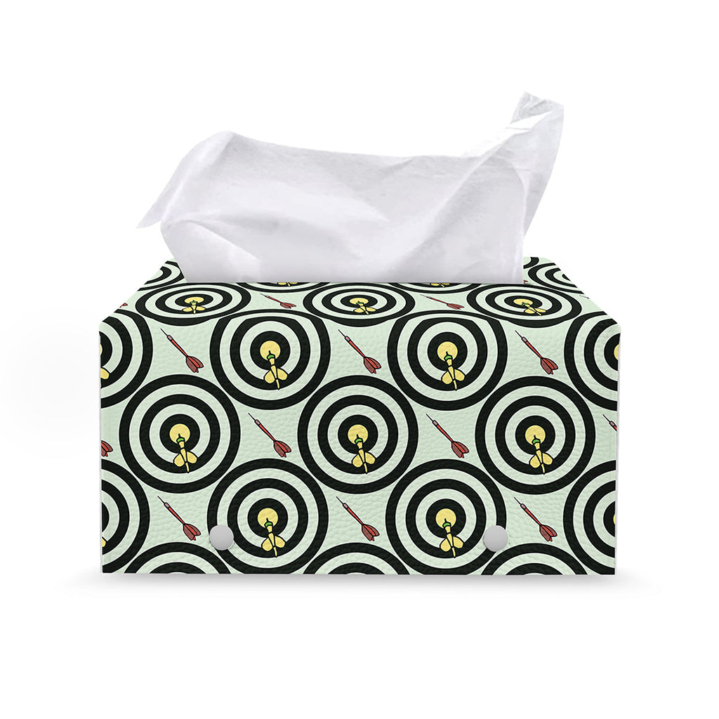 Dartboard Cartoon Pattern Print Leather Tissue Box Cover