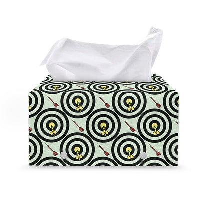 Dartboard Cartoon Pattern Print Leather Tissue Box Cover