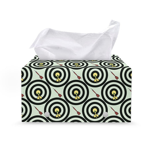 Dartboard Cartoon Pattern Print Leather Tissue Box Cover