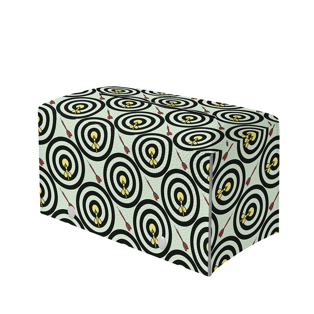 Dartboard Cartoon Pattern Print Leather Tissue Box Cover