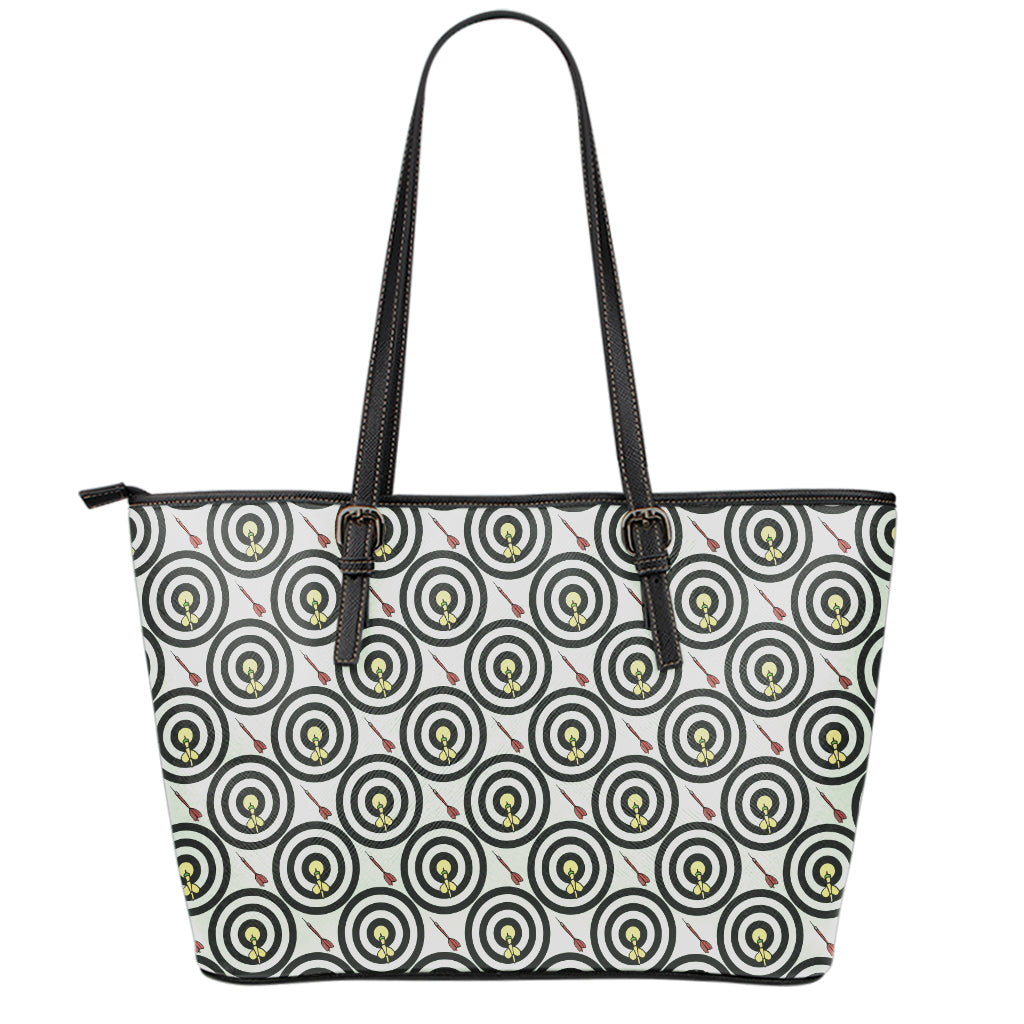 Dartboard Cartoon Pattern Print Leather Tote Bag