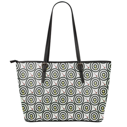 Dartboard Cartoon Pattern Print Leather Tote Bag