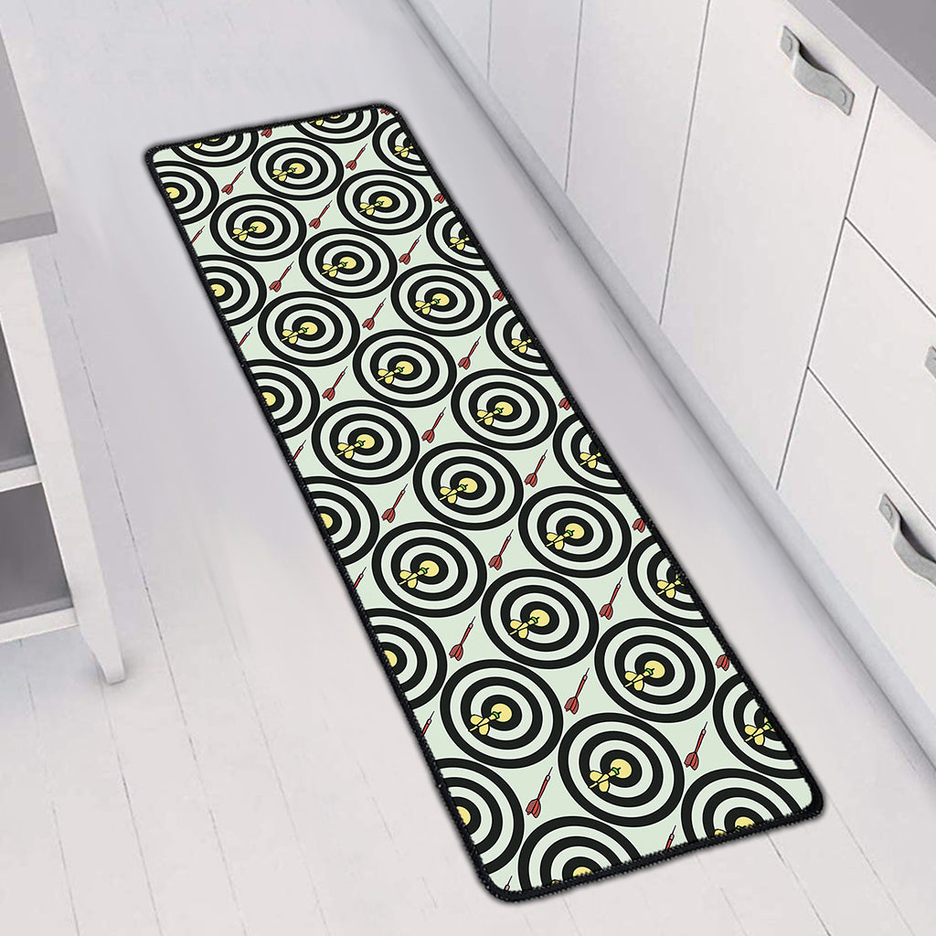 Dartboard Cartoon Pattern Print Long Kitchen Mat