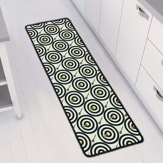 Dartboard Cartoon Pattern Print Long Kitchen Mat
