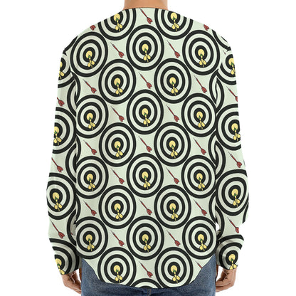 Dartboard Cartoon Pattern Print Long Sleeve Baseball Jersey