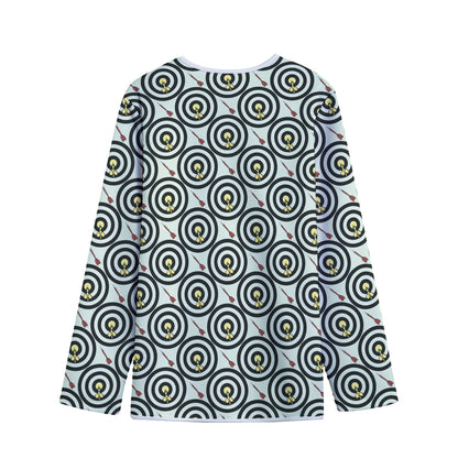 Dartboard Cartoon Pattern Print Long Sleeve Short Coat