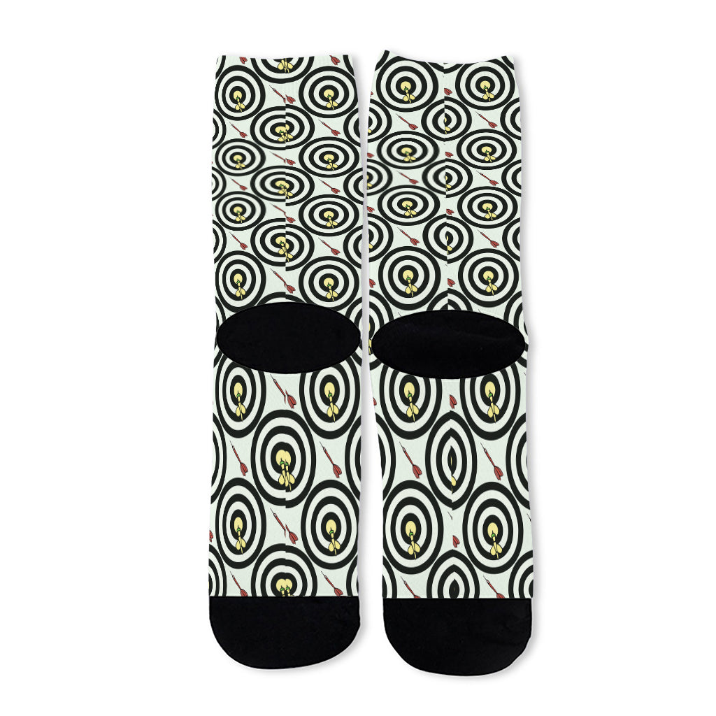 Dartboard Cartoon Pattern Print Long Socks