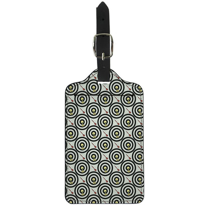 Dartboard Cartoon Pattern Print Luggage Tag