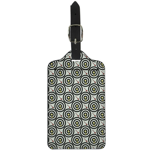 Dartboard Cartoon Pattern Print Luggage Tag