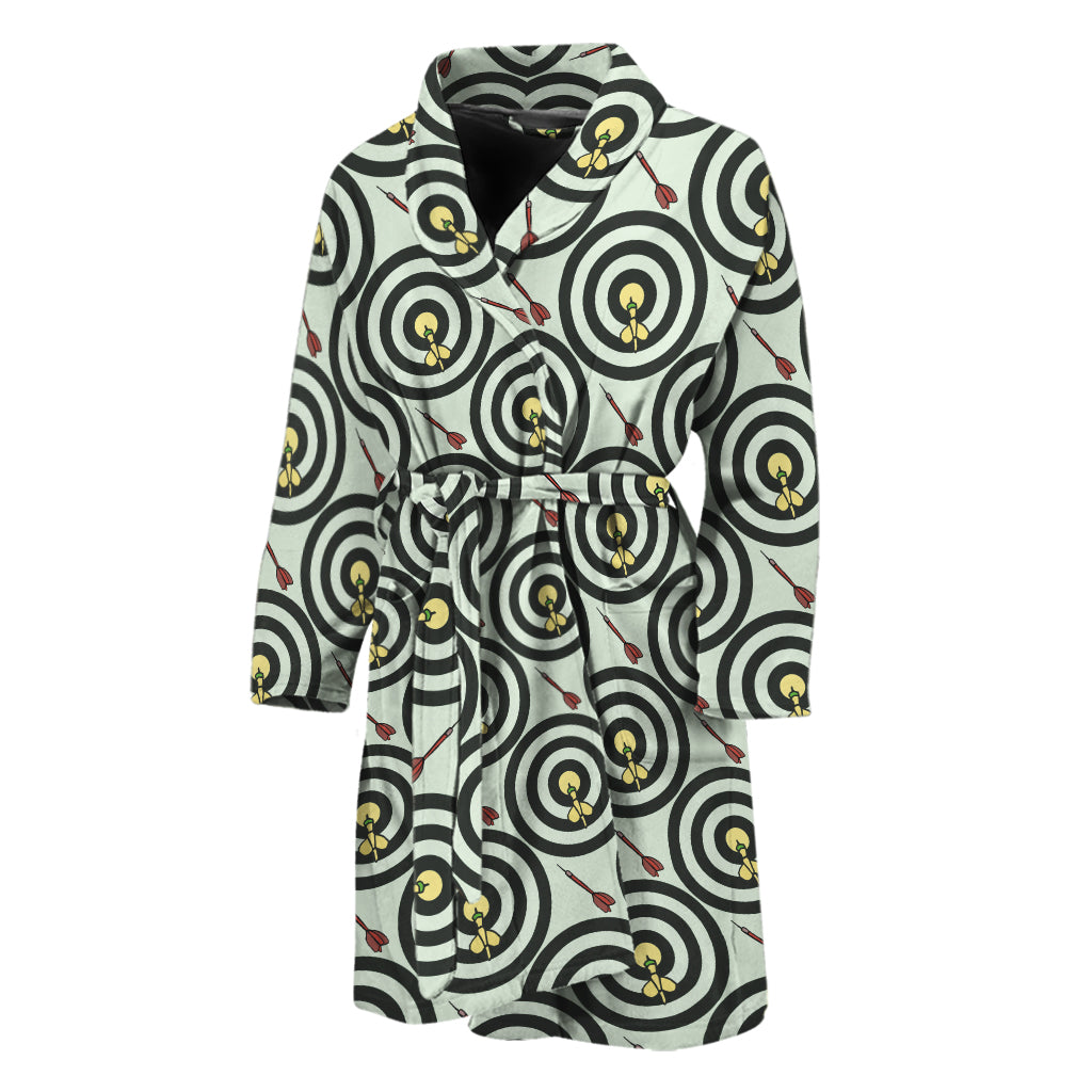 Dartboard Cartoon Pattern Print Men's Bathrobe