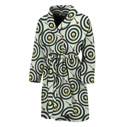 Dartboard Cartoon Pattern Print Men's Bathrobe
