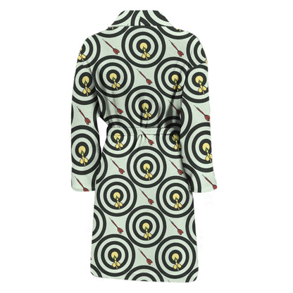 Dartboard Cartoon Pattern Print Men's Bathrobe