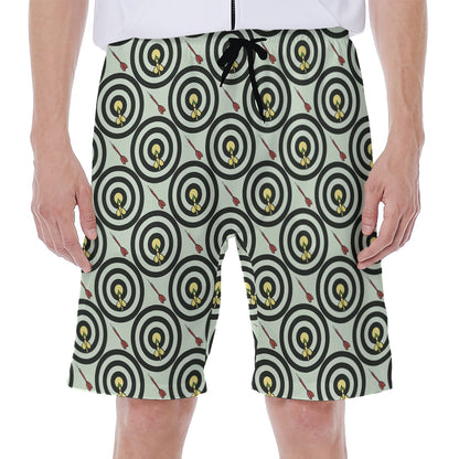 Dartboard Cartoon Pattern Print Men's Beach Shorts