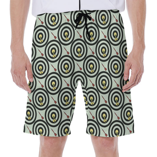 Dartboard Cartoon Pattern Print Men's Beach Shorts