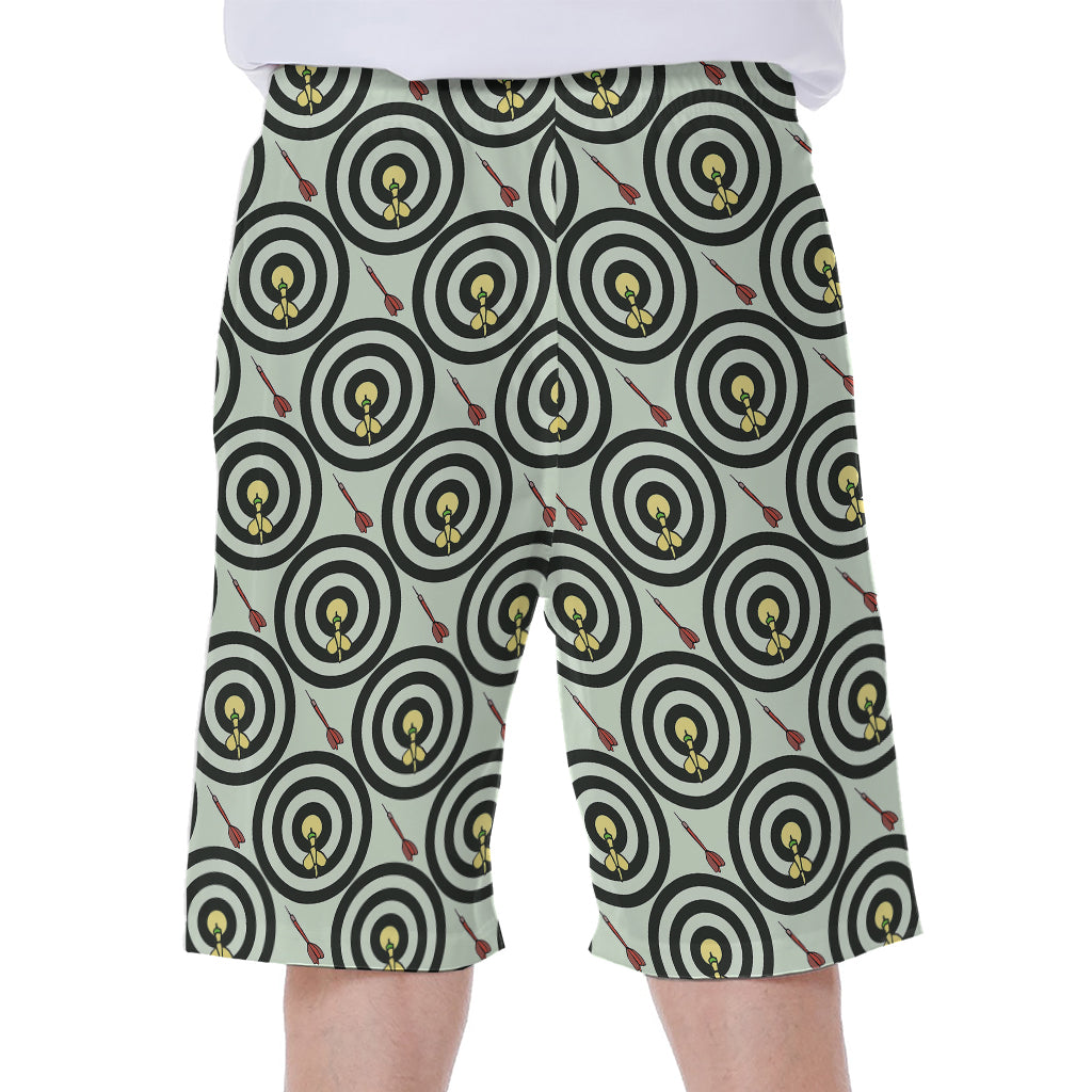 Dartboard Cartoon Pattern Print Men's Beach Shorts