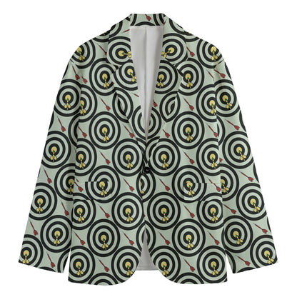 Dartboard Cartoon Pattern Print Men's Blazer