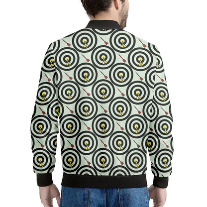 Dartboard Cartoon Pattern Print Men's Bomber Jacket