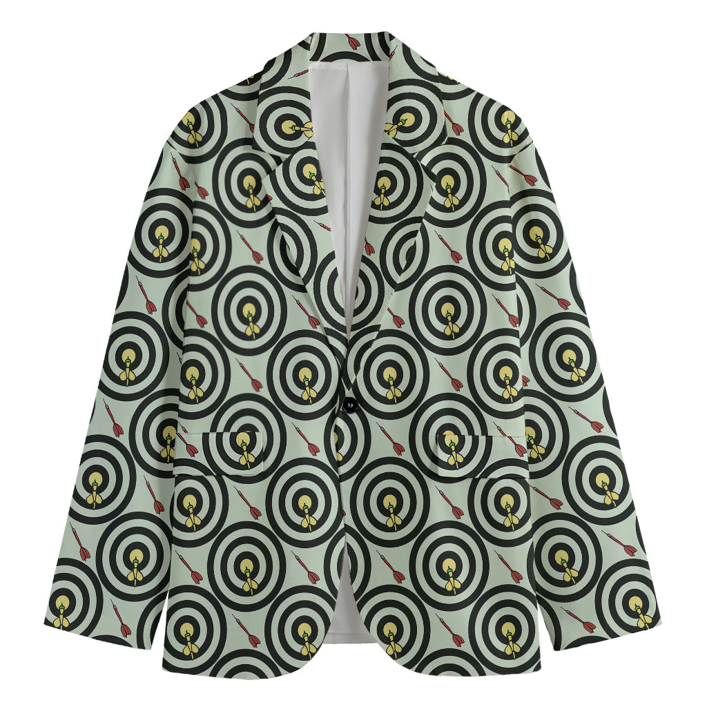 Dartboard Cartoon Pattern Print Men's Cotton Blazer