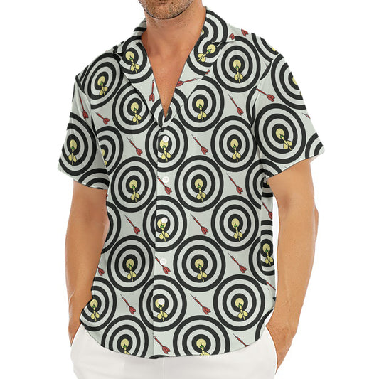 Dartboard Cartoon Pattern Print Men's Deep V-Neck Shirt