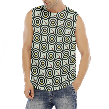 Dartboard Cartoon Pattern Print Men's Fitness Tank Top
