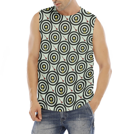 Dartboard Cartoon Pattern Print Men's Fitness Tank Top