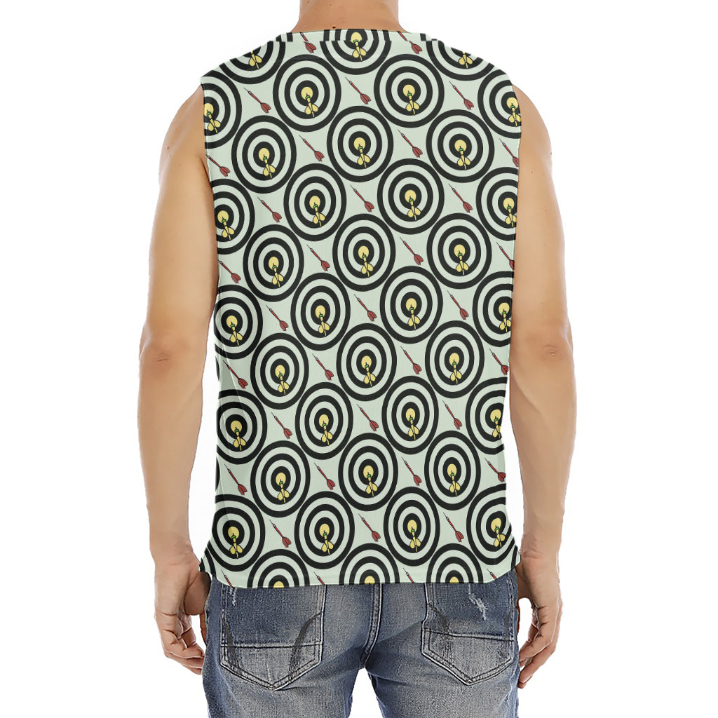 Dartboard Cartoon Pattern Print Men's Fitness Tank Top