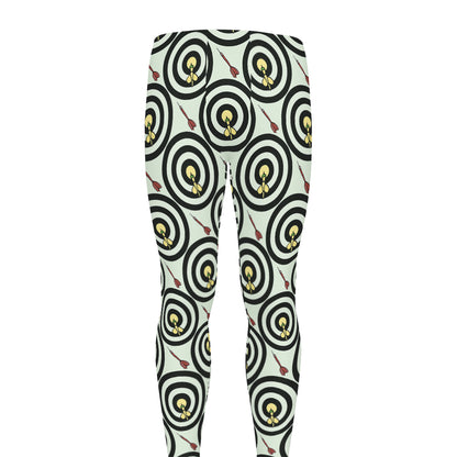 Dartboard Cartoon Pattern Print Men's leggings