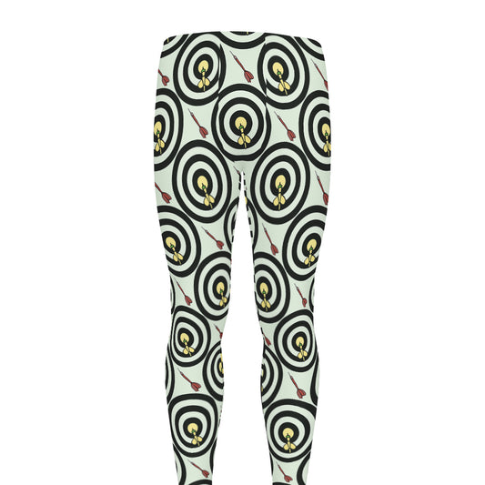Dartboard Cartoon Pattern Print Men's leggings