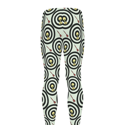Dartboard Cartoon Pattern Print Men's leggings