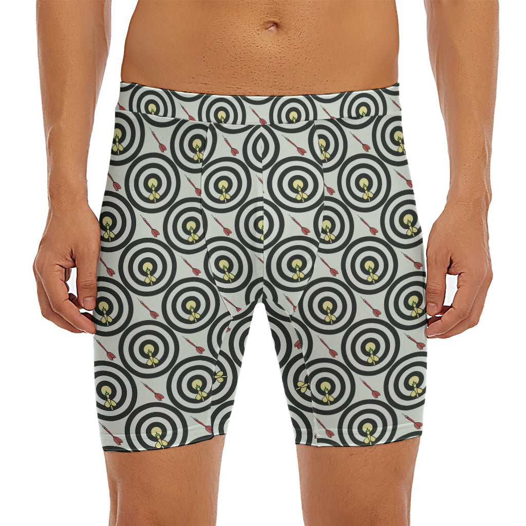 Dartboard Cartoon Pattern Print Men's Long Boxer Briefs