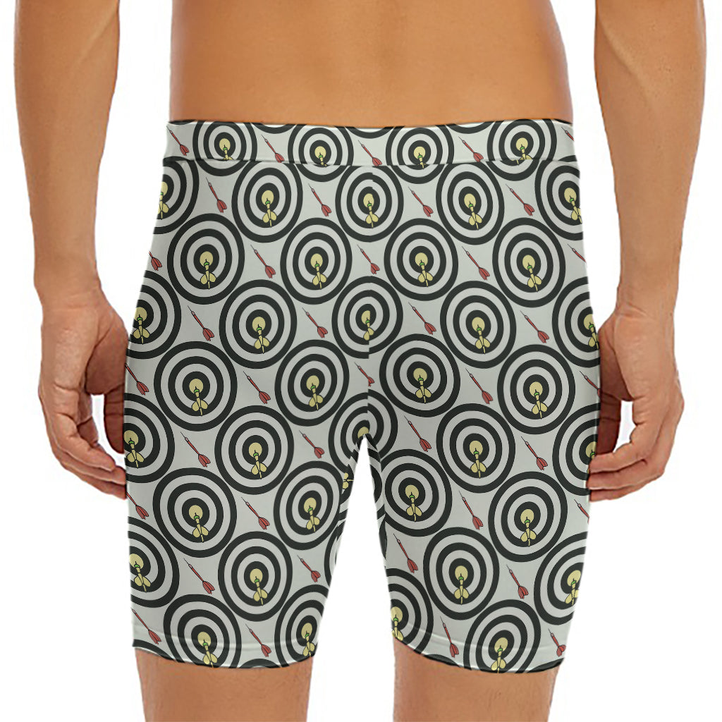 Dartboard Cartoon Pattern Print Men's Long Boxer Briefs