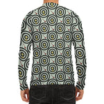 Dartboard Cartoon Pattern Print Men's Long Sleeve Rash Guard