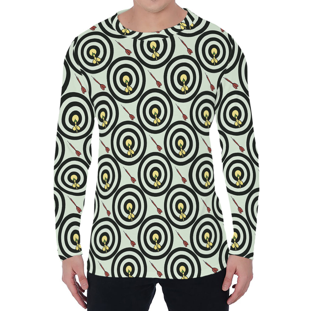 Dartboard Cartoon Pattern Print Men's Long Sleeve T-Shirt