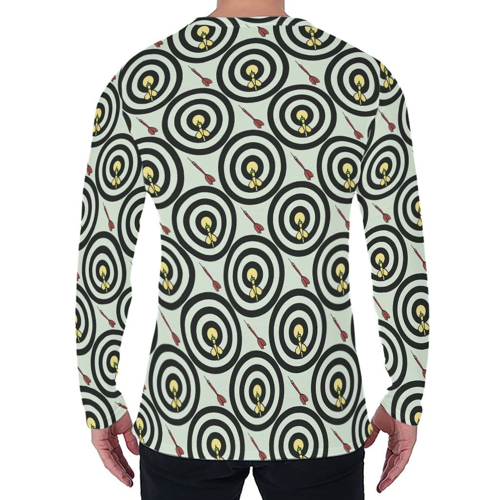 Dartboard Cartoon Pattern Print Men's Long Sleeve T-Shirt