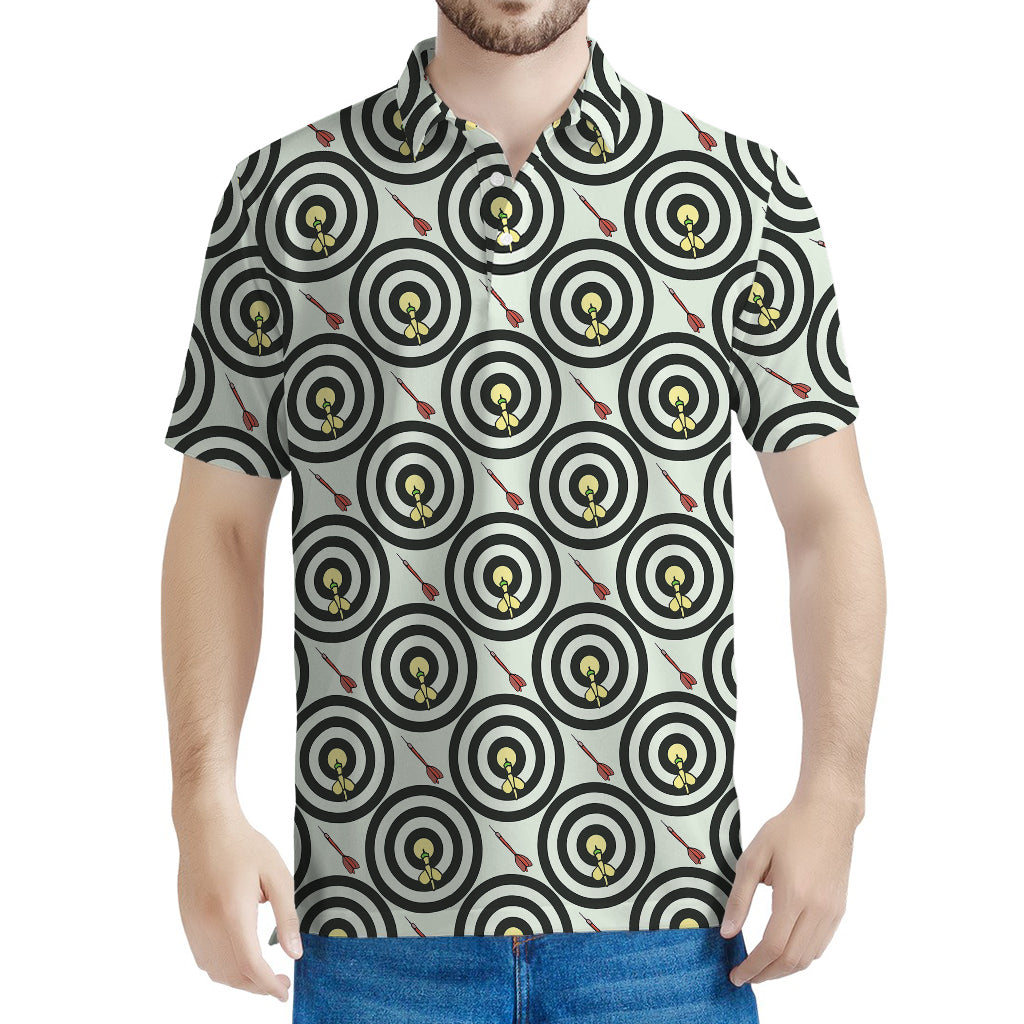 Dartboard Cartoon Pattern Print Men's Polo Shirt