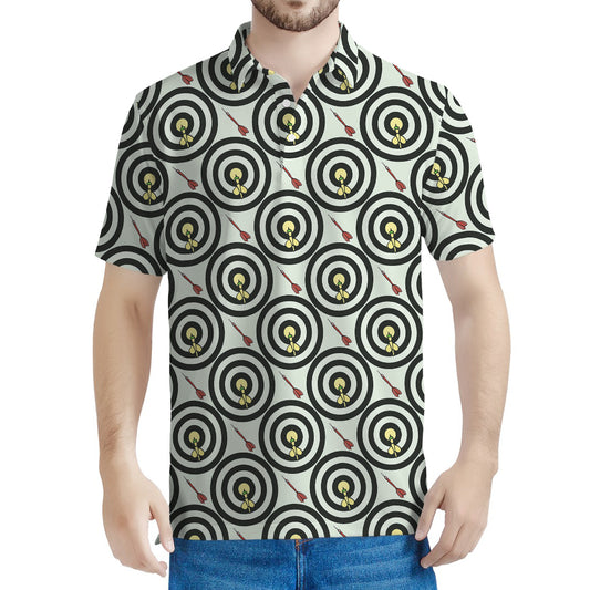Dartboard Cartoon Pattern Print Men's Polo Shirt