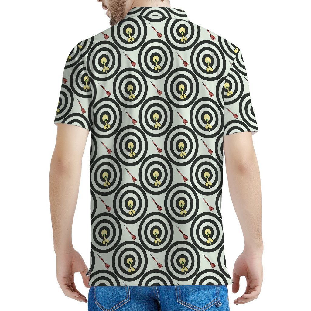 Dartboard Cartoon Pattern Print Men's Polo Shirt