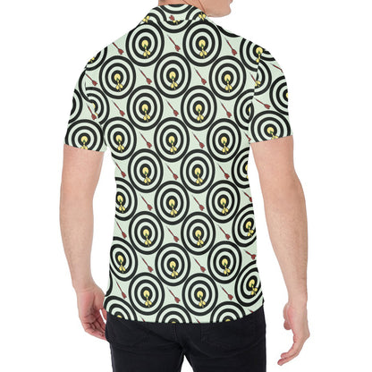 Dartboard Cartoon Pattern Print Men's Shirt