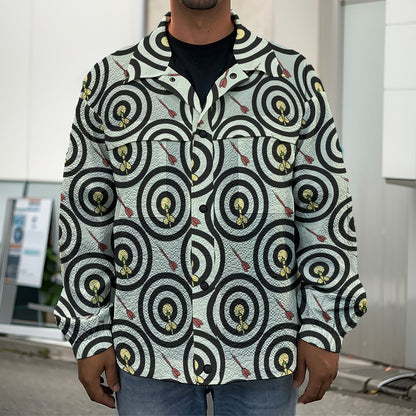Dartboard Cartoon Pattern Print Men's Shirt Jacket