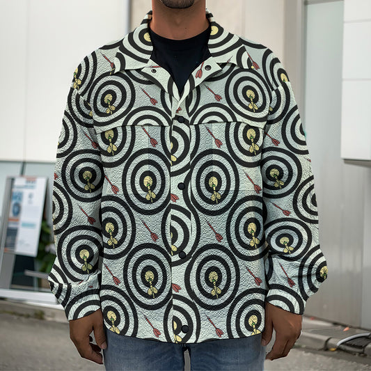 Dartboard Cartoon Pattern Print Men's Shirt Jacket