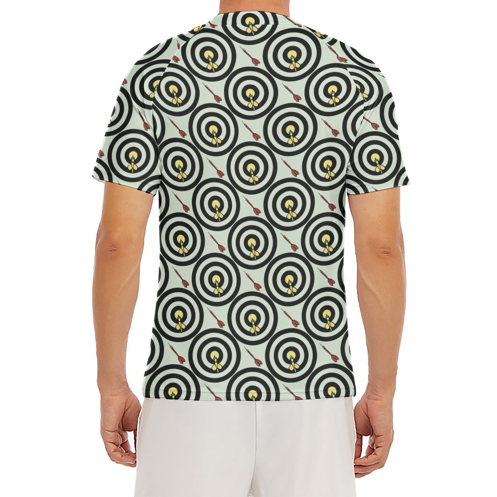 Dartboard Cartoon Pattern Print Men's Short Sleeve Rash Guard