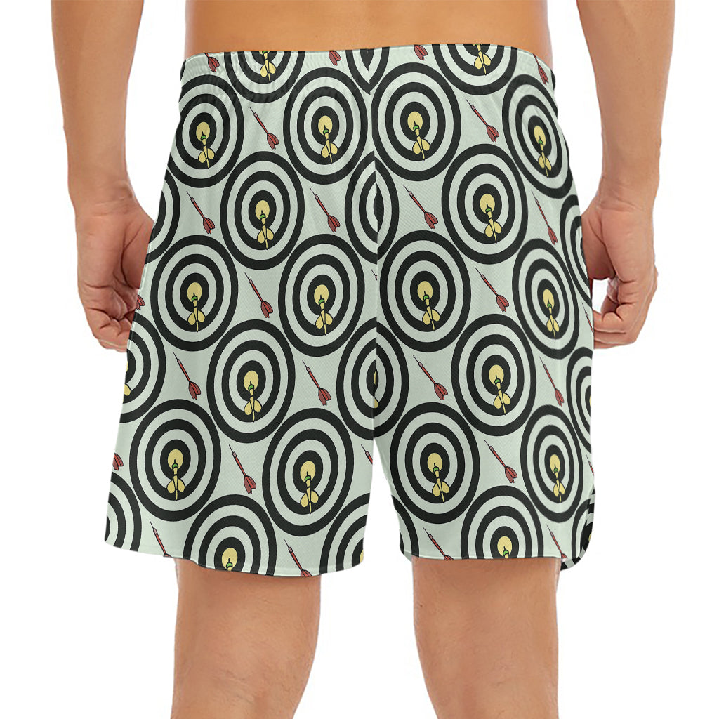 Dartboard Cartoon Pattern Print Men's Split Running Shorts