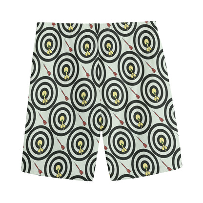 Dartboard Cartoon Pattern Print Men's Sports Shorts