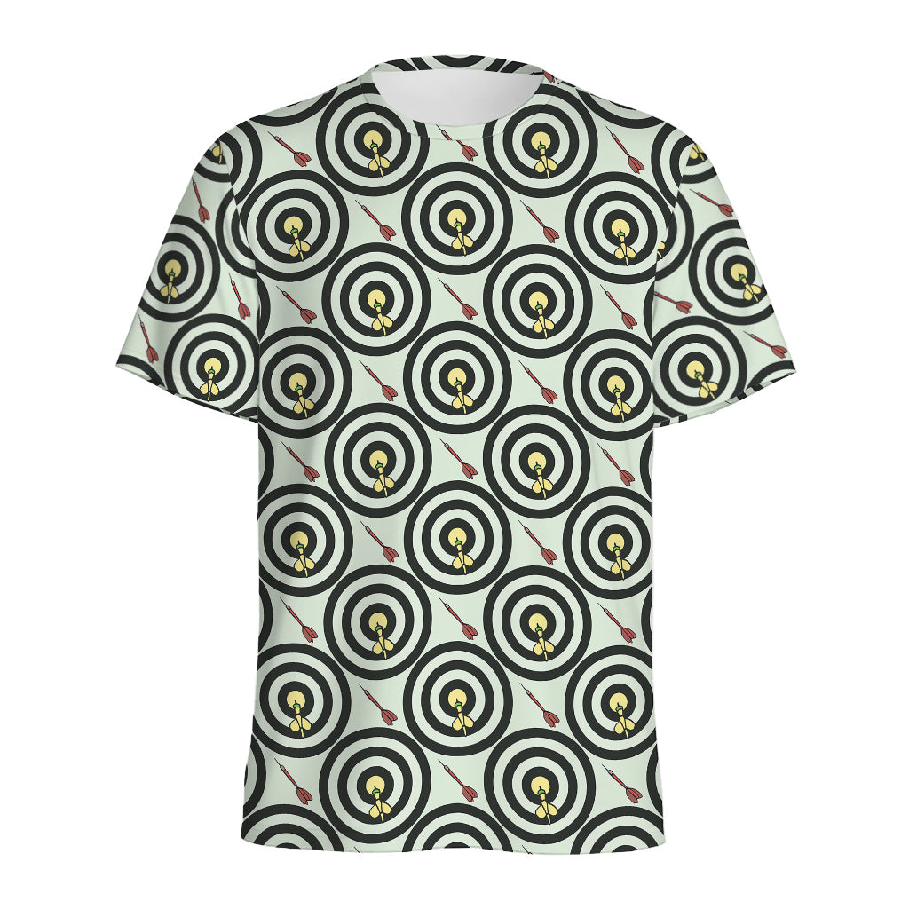 Dartboard Cartoon Pattern Print Men's Sports T-Shirt