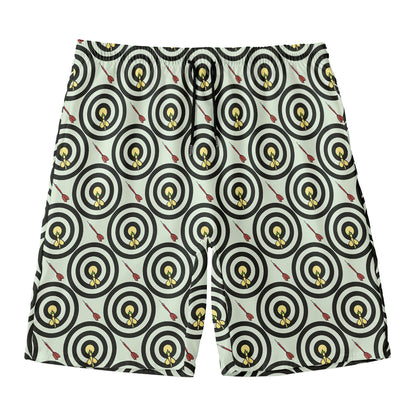 Dartboard Cartoon Pattern Print Men's Swim Trunks